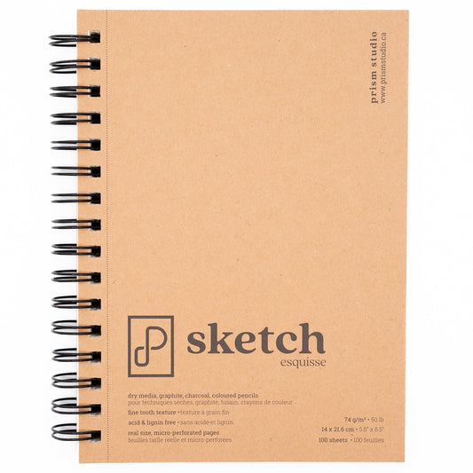 Sketch Paper Pad, 5.5" x 8.5", Spiral-Bound at Side