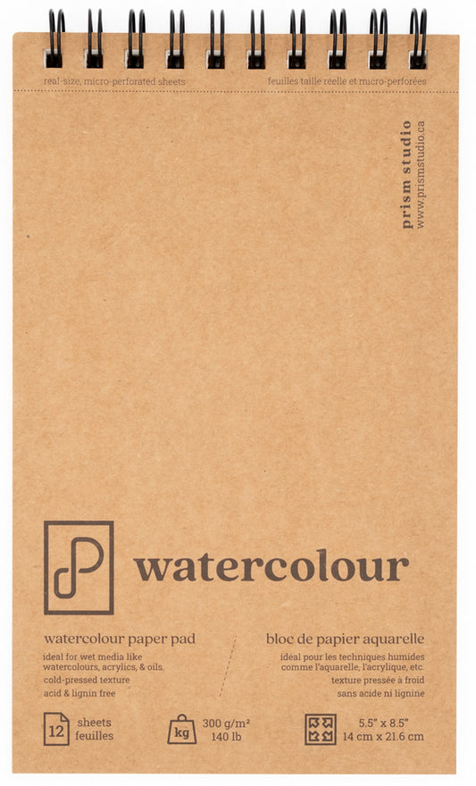 Watercolour Pad, 5.5" x 8.5", Spiral-Bound at Top