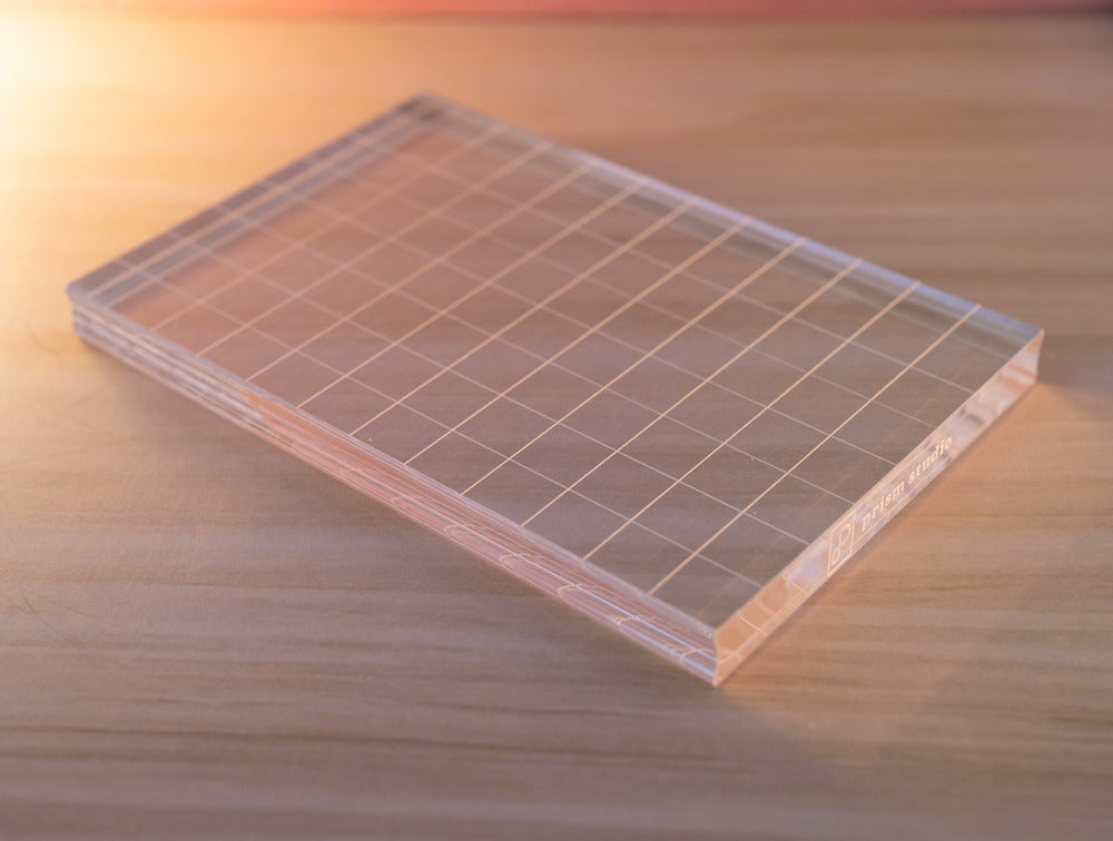 Acrylic Stamping Block (with Grips), Rectangle, 4" X 6"