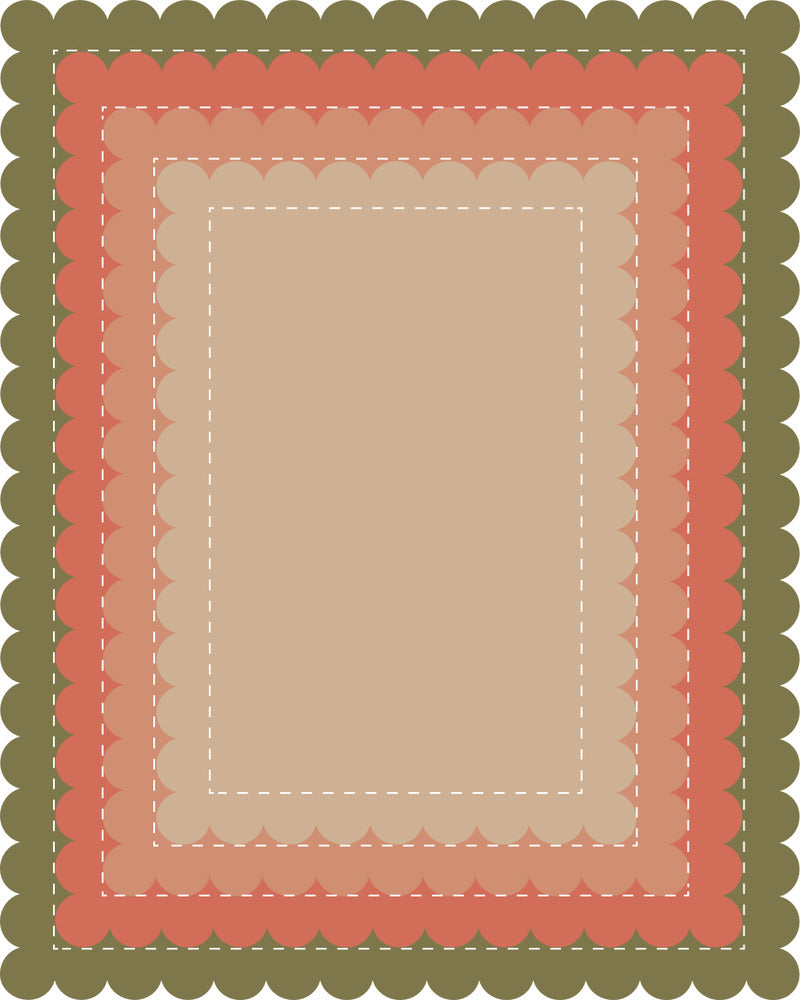 Die, Nesting Stitched Scalloped Rectangles