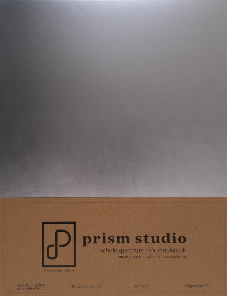 8.5X11 Whole Spectrum Foil Cardstock, Brushed Silver (5 Sheets)