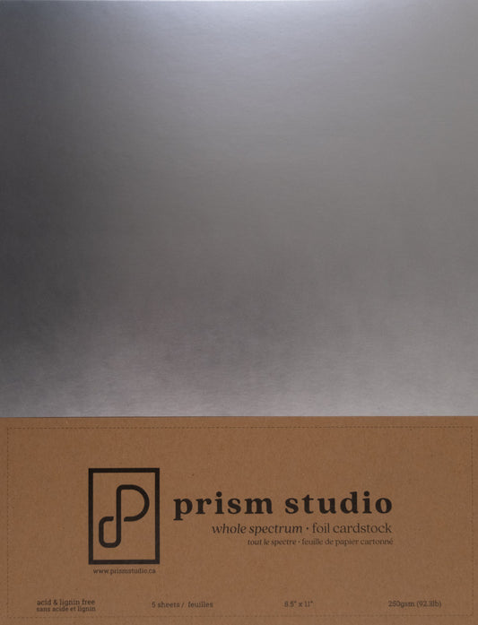 8.5X11 Whole Spectrum Foil Cardstock, Brushed Silver (5 Sheets)