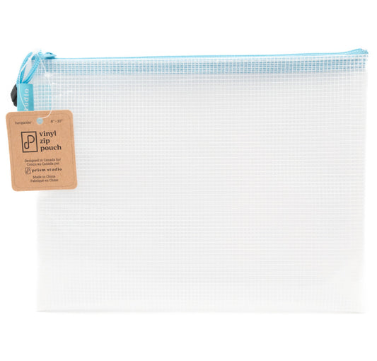 Vinyl Zip Pouch, 8" x 10", Turquoise