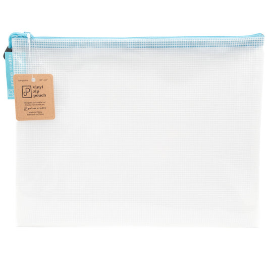 Vinyl Zip Pouch, 10" x 13", Turquoise
