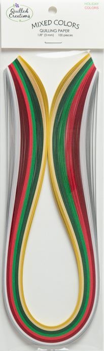 Mixed Pack Quilling Papers, Holiday Colors 1/4"