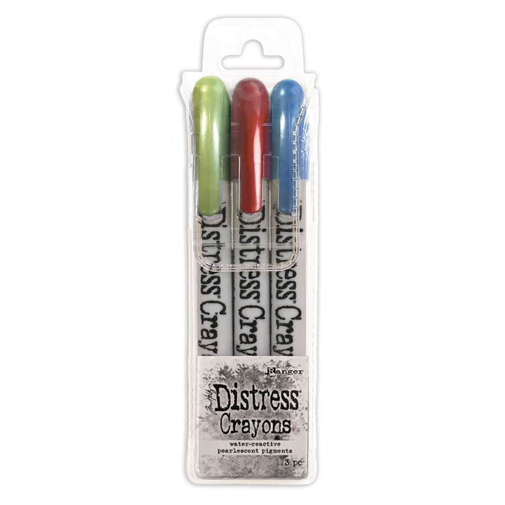 Tim Holtz Distress Pearlescent Crayon Set, Holiday #3