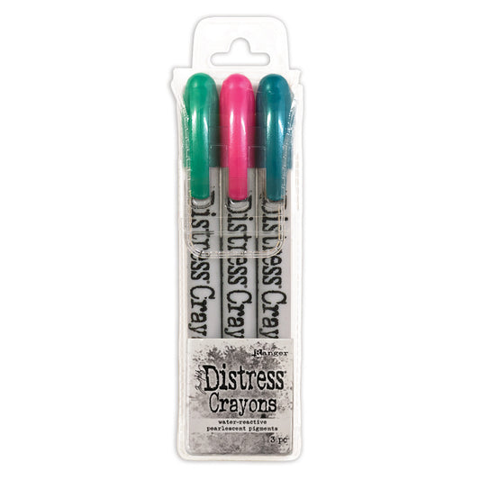 Tim Holtz Distress Pearlescent Crayon Set, Holiday #4