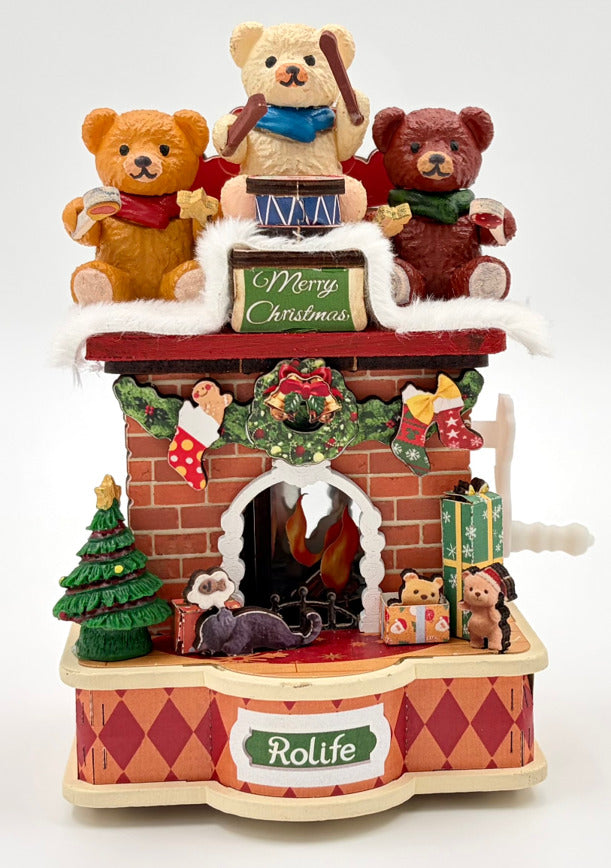 Rolife 3D Wooden Puzzle, Christmas Fireplace Music Box