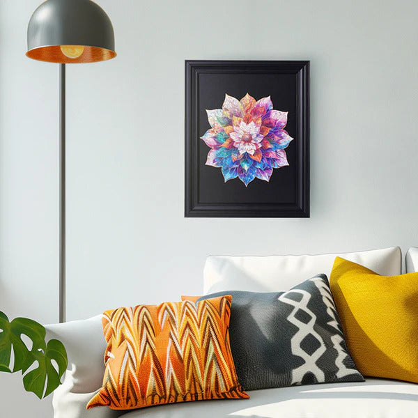 Rowood Wooden Jigsaw Puzzle, Mystic Mandala Flower