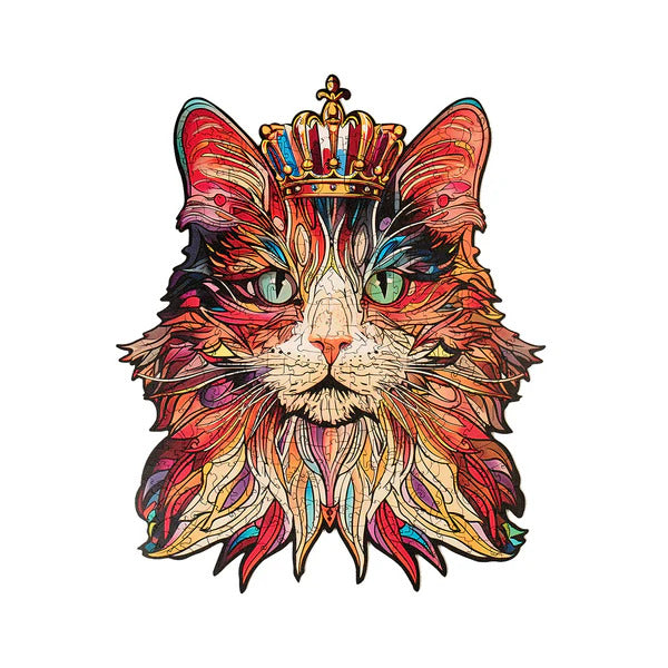 Rowood Wooden Jigsaw Puzzle, Cat King