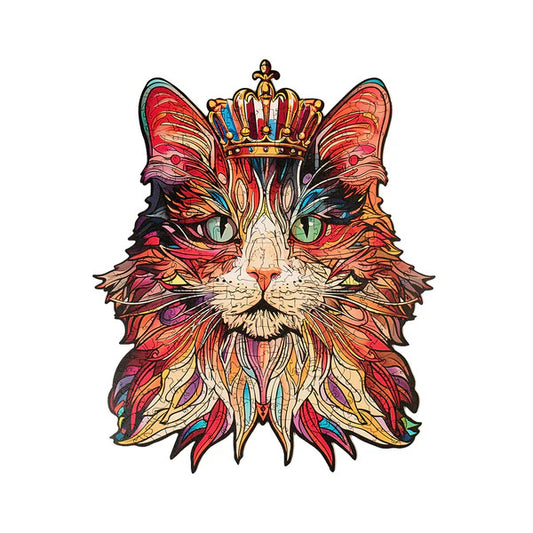 Rowood Wooden Jigsaw Puzzle, Cat King