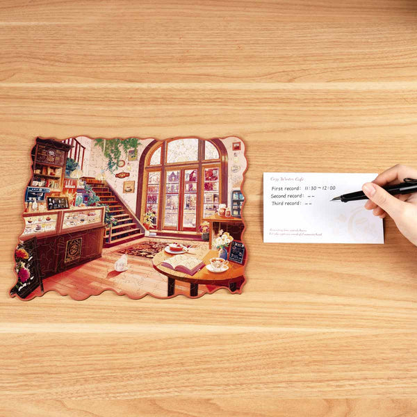 Rowood Wooden Jigsaw Puzzle, Cozy Winter Cafe 200pc
