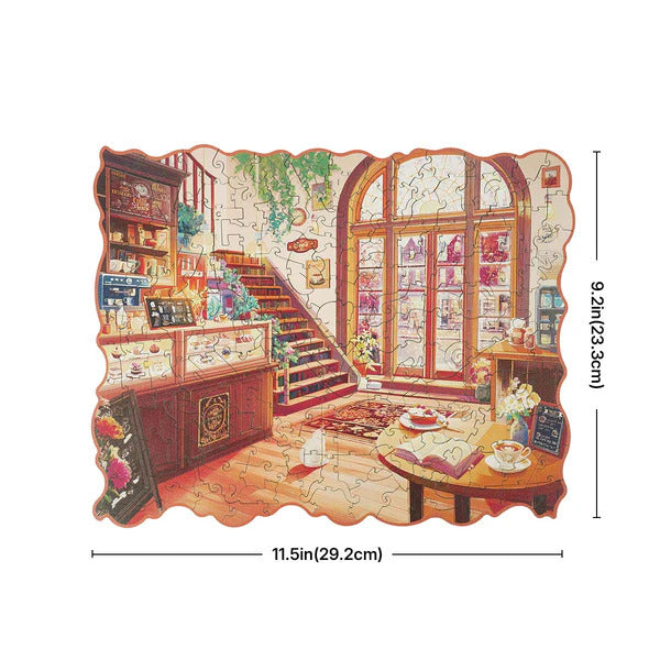 Rowood Wooden Jigsaw Puzzle, Cozy Winter Cafe 200pc