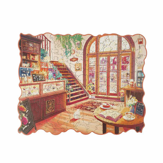 Rowood Wooden Jigsaw Puzzle, Cozy Winter Cafe 200pc