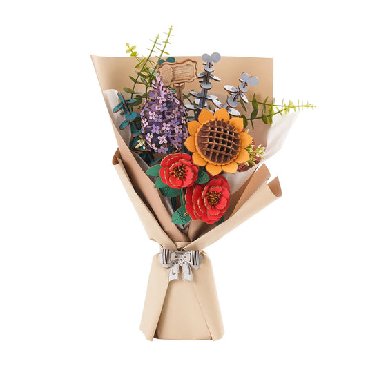 Rowood 3D Wooden Puzzle, Wooden Flower Bouquet