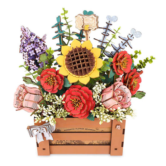 Rowood 3D Wooden Puzzle, Wooden Bloom Box