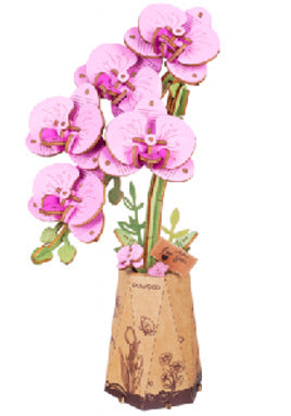 Rowood 3D Wooden Puzzle, Purple Moth Orchid
