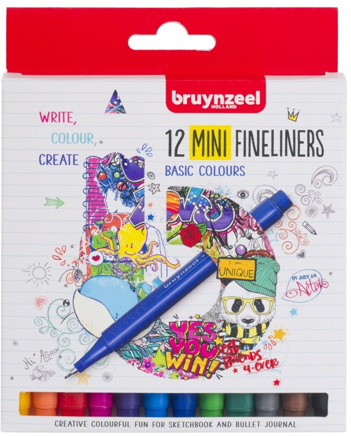 Bruynzeel Fineliner Set, Mini (12pk)
