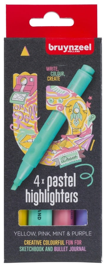 Bruynzeel Highlighter, Pastel (4pk)