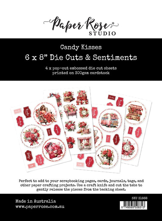 6X8 Die Cuts & Sentiments, Candy Kisses