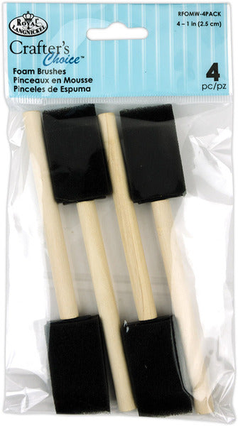 4pc Crafters Choice Foam Brushes 1"