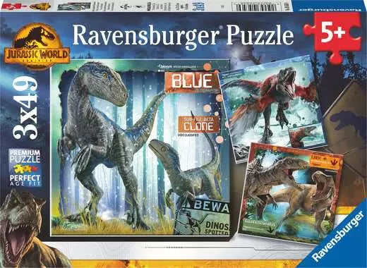 Jurassic World Domination - 3 x 49 Pieces Puzzle