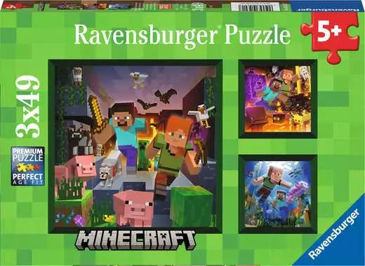 Jigsaw Puzzle Minecraft Biomes - 3 x 49 Pieces Puzzle