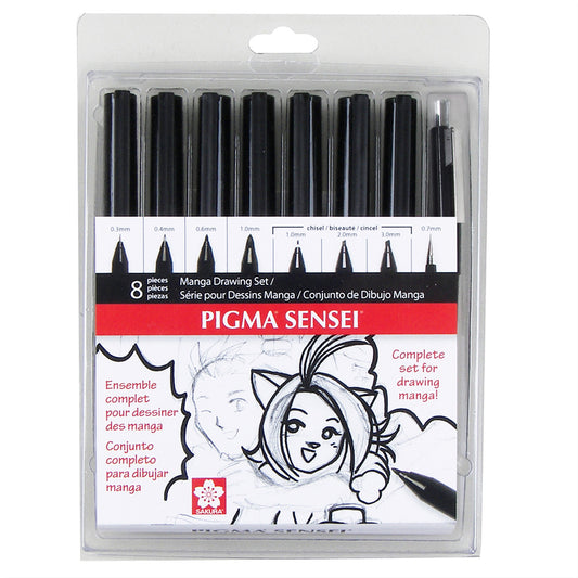 Pigma Sensei Pen Set, Manga Drawing Kit (8 pc)