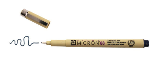 Pigma Micron 08 Pen, 0.50mm - Blue Black