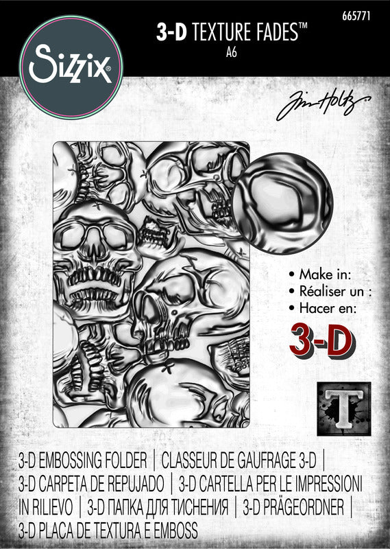 3D Texture Fades Embossing Folder, Skulls