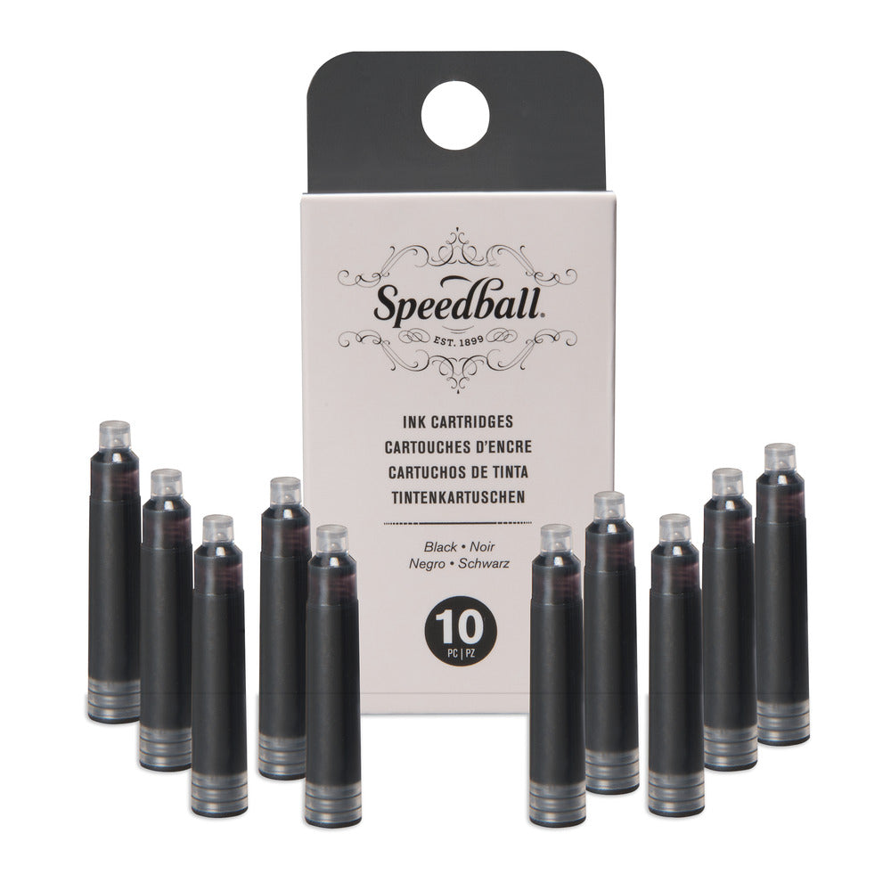 Calligraphy Fountain Pen Ink Cartridges Set, Black (10pc)
