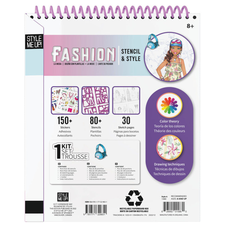 Style Me Up Art Kit, Fashion Stencil & Style