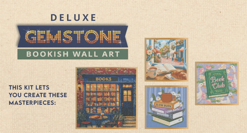 Deluxe Gemstone Diamond Painting Kit, Bookish