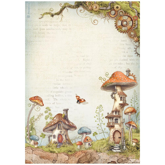 A4 Rice Paper, Hidden Grove - Mushroom Houses