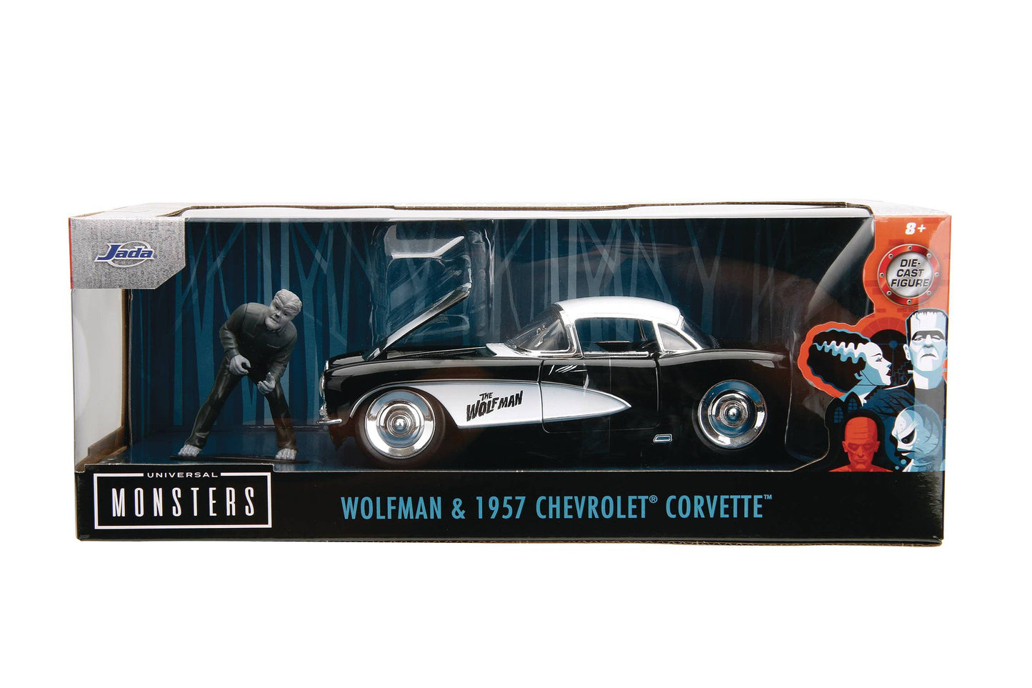 Hollywood Rides: 1957 CHEVY CORVETTE W/WOLFMAN 1/24 DIE-CAST Vehicle
