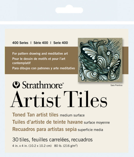 Artist Tiles Pack, 4" x 4" - 400 Series Toned Tan