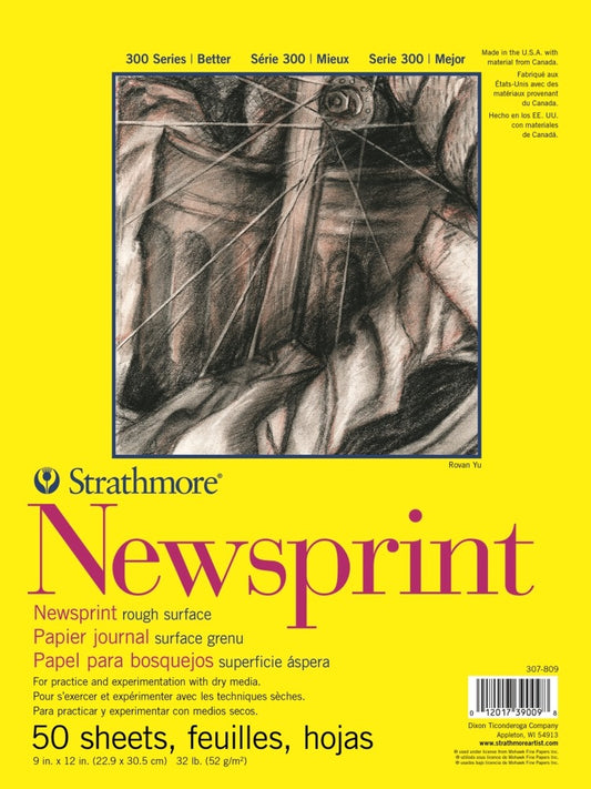 300 Series Newsprint Pad, Rough - 9" x 12"