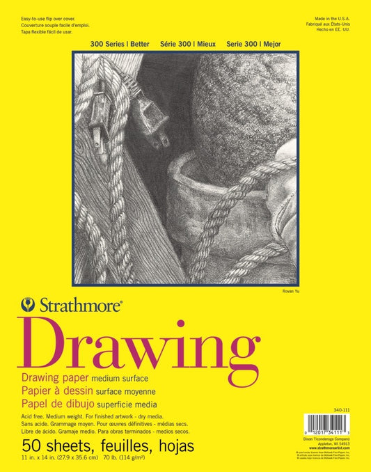 300 Series Drawing Pad, Medium Surface - 11" x 14" (Glue Bound)