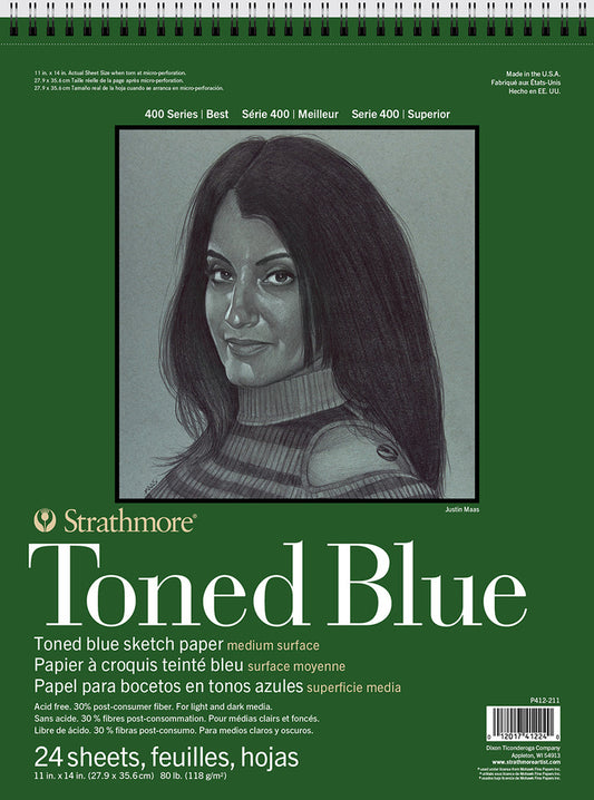 400 Series Toned Sketch Pad, Blue - 11" x 14"