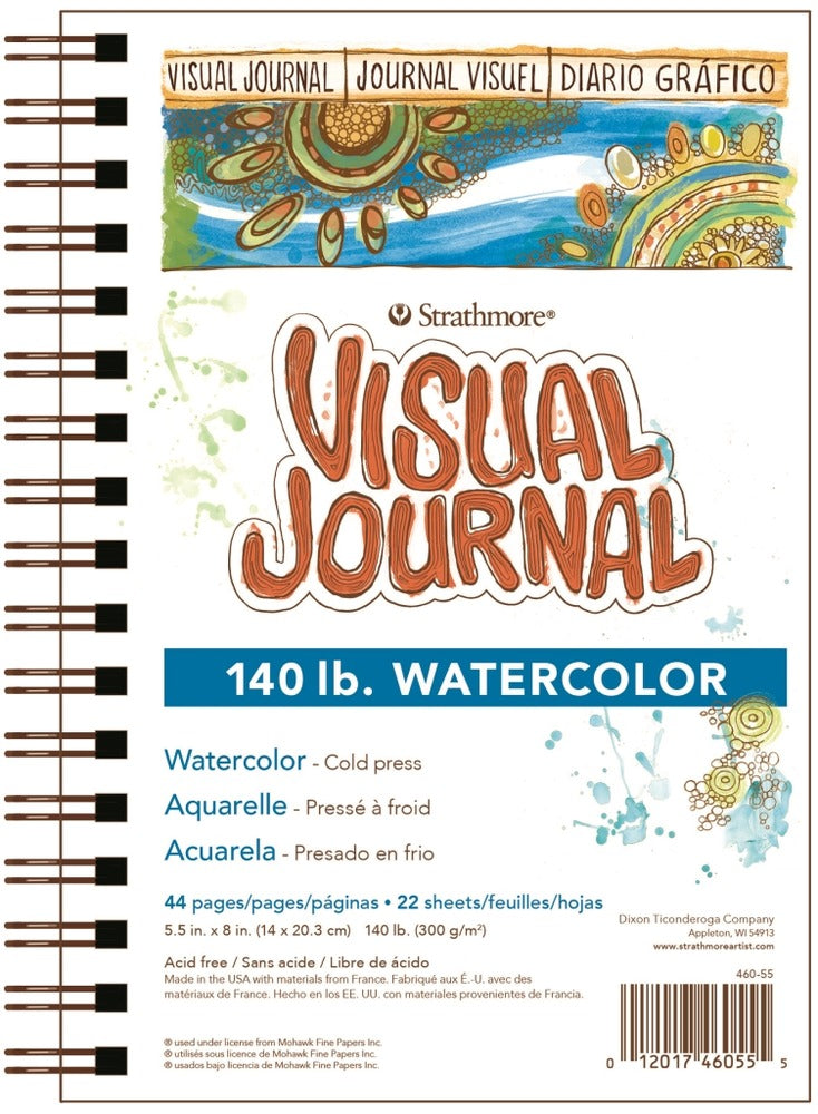 Visual Journal, Watercolor 140lb - 5.5" x 8"