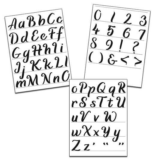 8.5X11 Stencil Set, Calligraphy Alphabet (3pc) TCW-6032