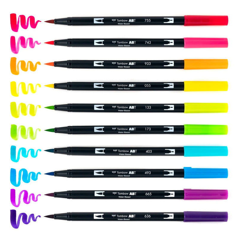 Dual Brush Pen Set, Bright (10pk)