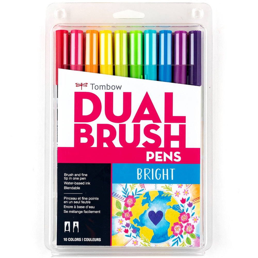 Dual Brush Pen Set, Bright (10pk)