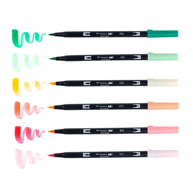 Dual Brush Pen Set, Just Peachy (6pk)