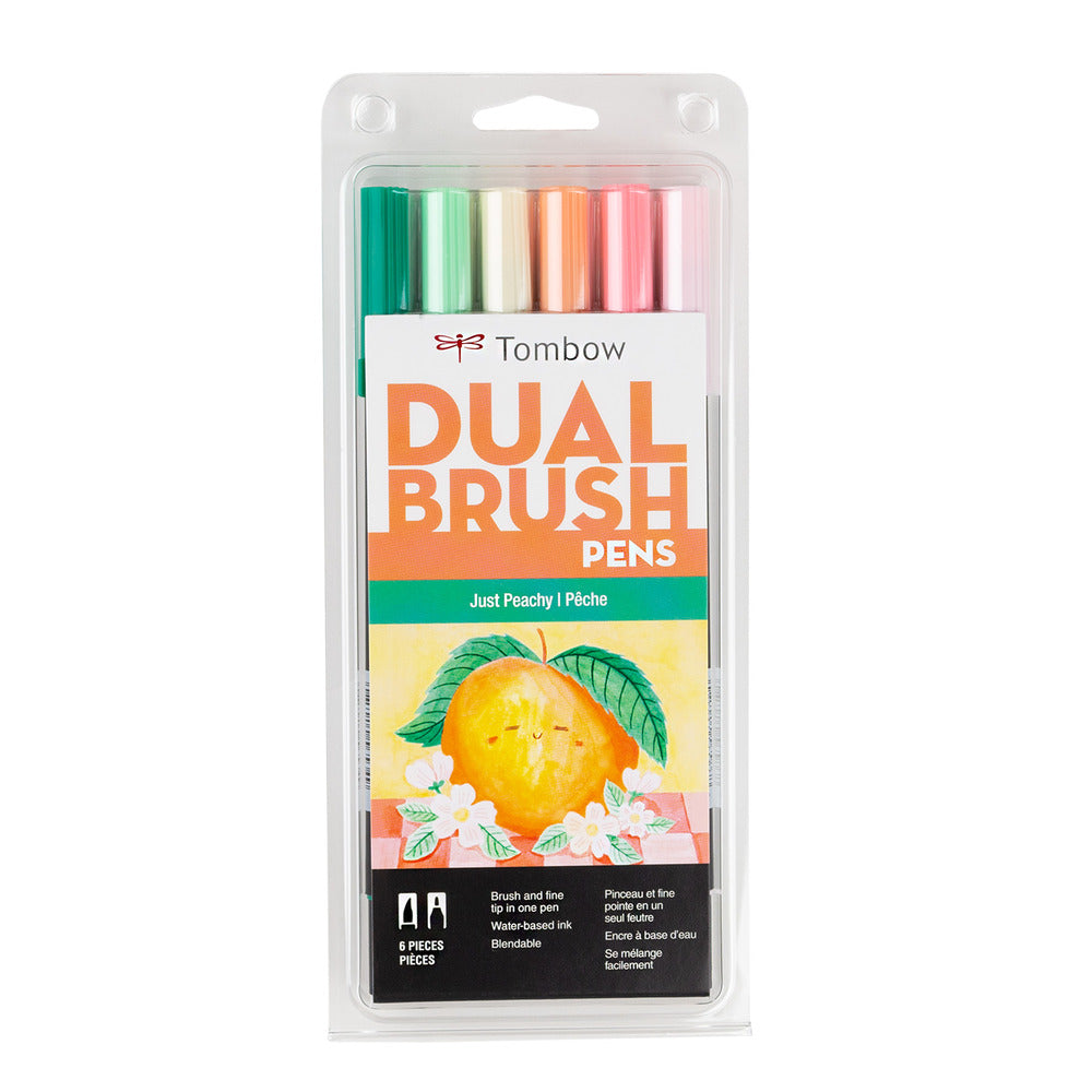 Dual Brush Pen Set, Just Peachy (6pk)