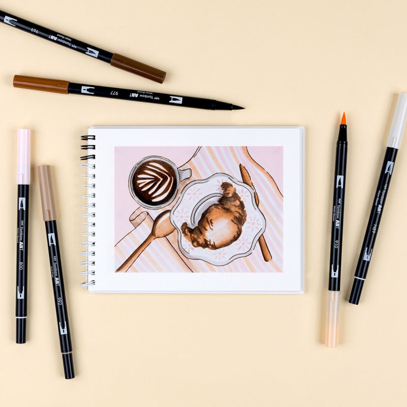 Dual Brush Pen Set, Coffee Break (6pk)