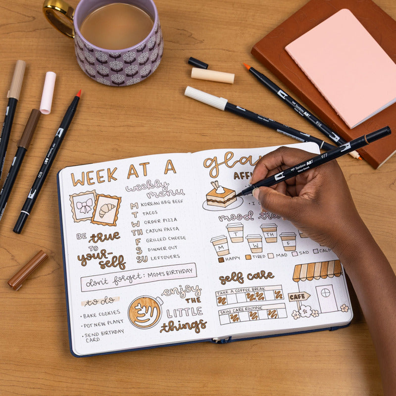 Dual Brush Pen Set, Coffee Break (6pk)