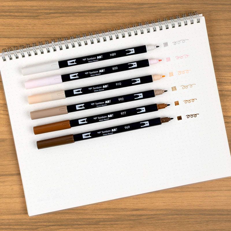 Dual Brush Pen Set, Coffee Break (6pk)