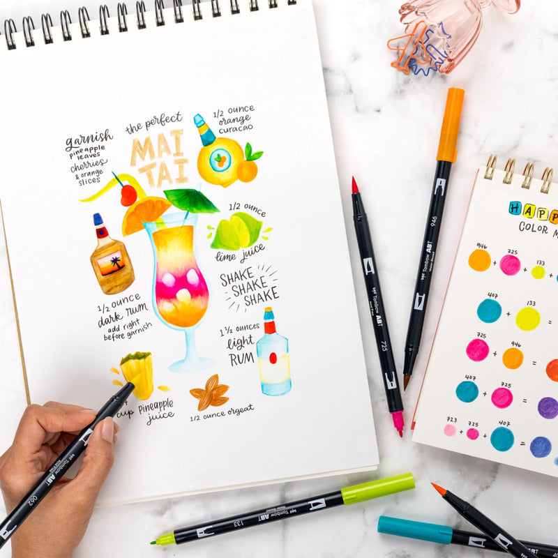 Dual Brush Pen Set, Happy Hour (6pk)