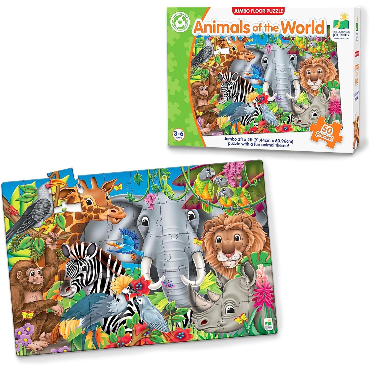 Puzzle - Jumbo Floor Puzzle: Animals of the World